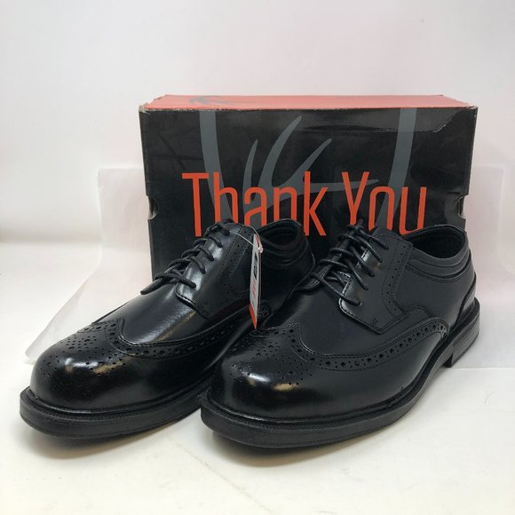 Deer Stags Men's Tribune Leather Wingtip Dress Oxford Black Size 11Wide NIB ! - Picture 1 of 9